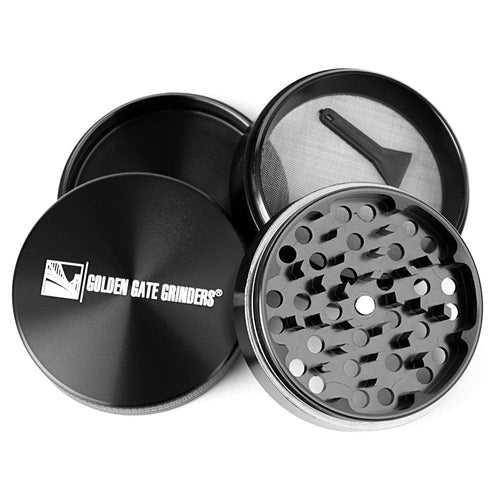 Golden Gate Grinders 2.5" Smoke Crusher Aluminum Tobacco - Black